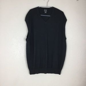 Jos A Bank Signature Collection Black Pima Cotton Sweater Vest XXL V-neck